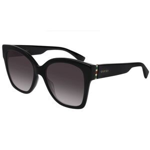 Gucci GG0459S-001 Oversized Black Square Sunglasses with Stripe Accent